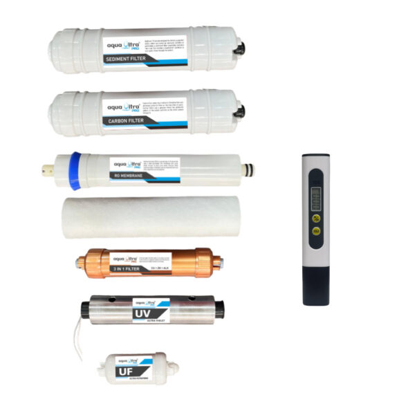 Aqua Ultra RO+UV Service Copper Technology Filter Set with Digital TDS Meter – Complete Filtration Solution for Safe and Pure Drinking Water