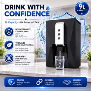 Aquaultra IRIS 9L RO+UV Water Purifier with Triple Copper+Zinc+Alkaline Purification, Best suitable with Modular kitchens and Home - Image 4
